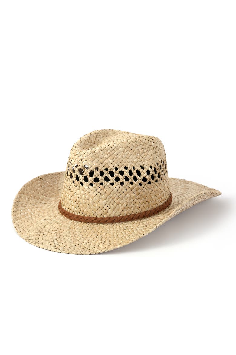 Antora Men's  Straw Western Hat, Main, color, Natural