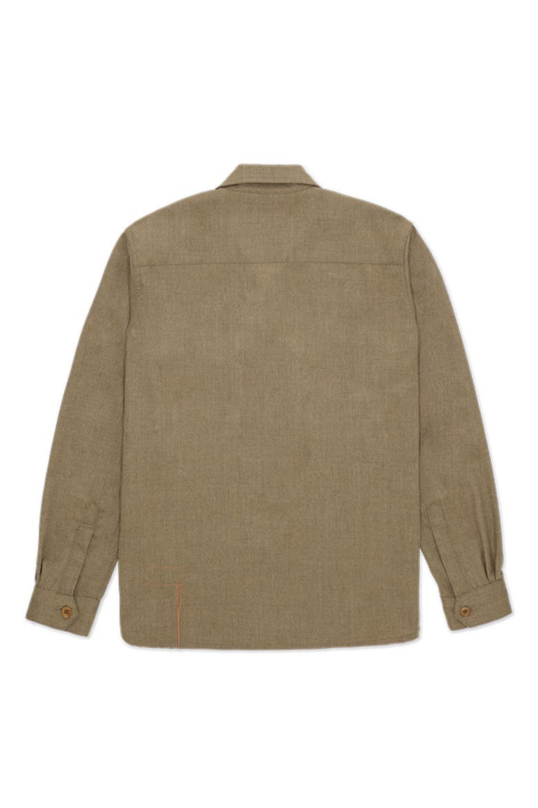 Fox Virgin Wool Overshirt, Alternate, color, OLIVE