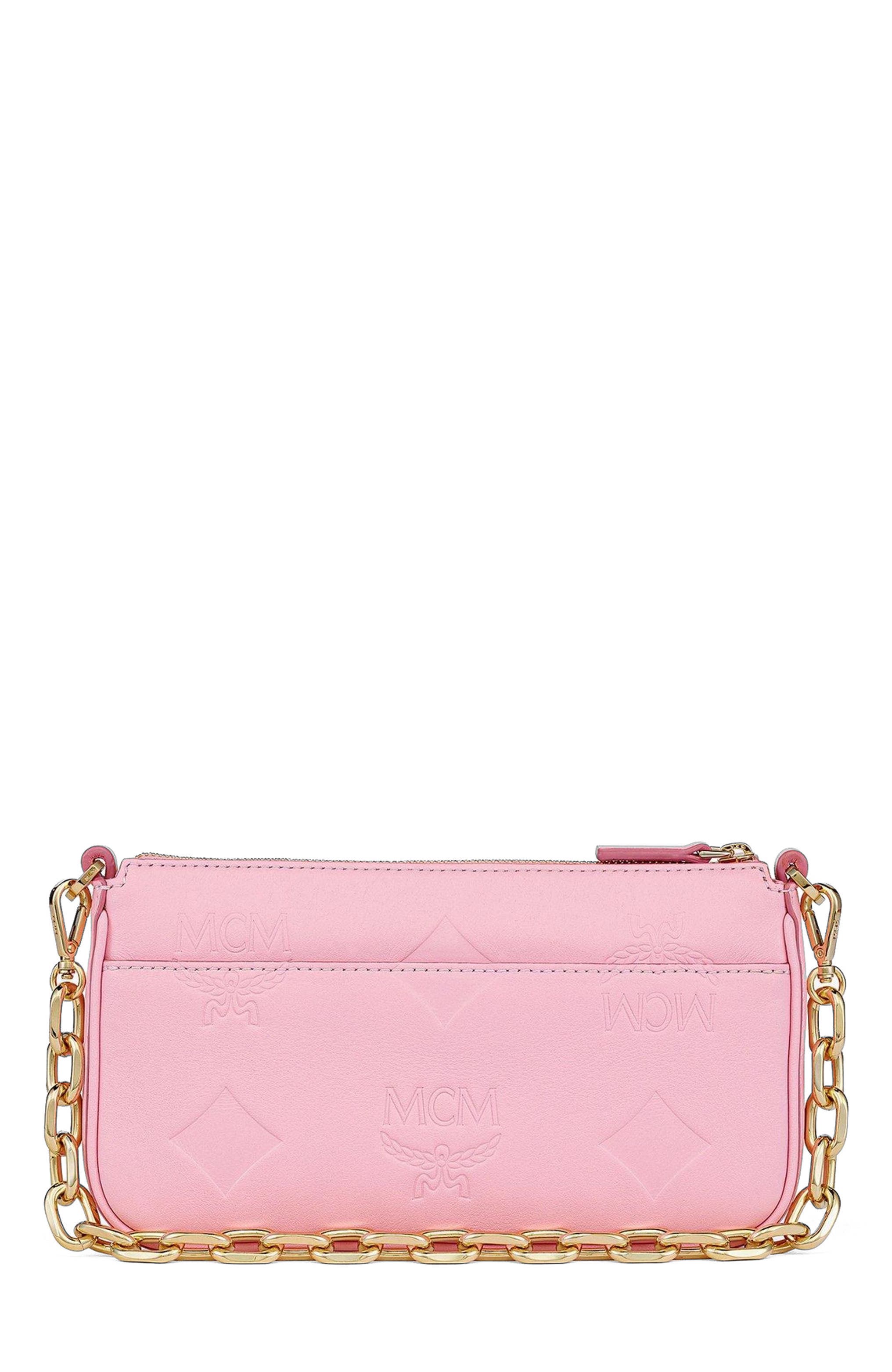 Aren Chain Crossbody in Maxi Monogram Leather, Alternate, color, Lotus Pink