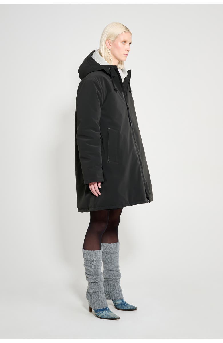 Stutterheim Mosebacke Matte Winter Coat, Alternate, color, Black