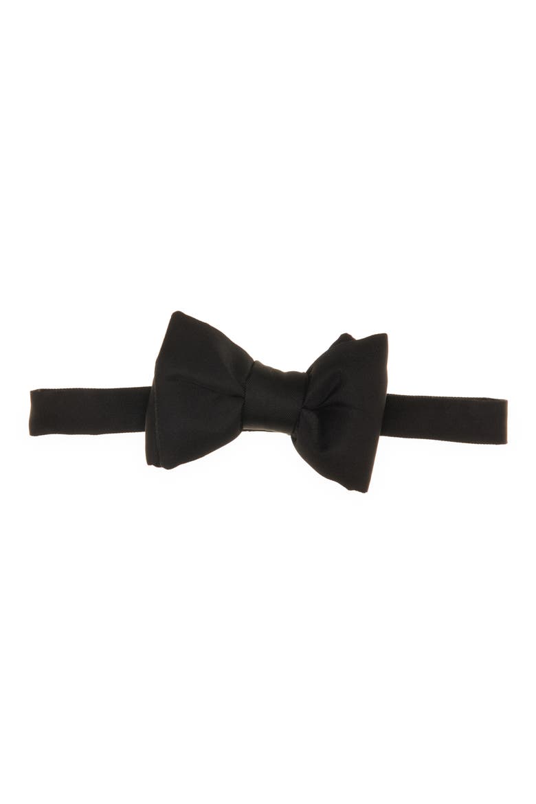 Pre-Tied Silk Twill Bow Tie, Main, color, LB999 BLACK