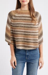 Wit & Wisdom High Round Neck Stripe Capelet