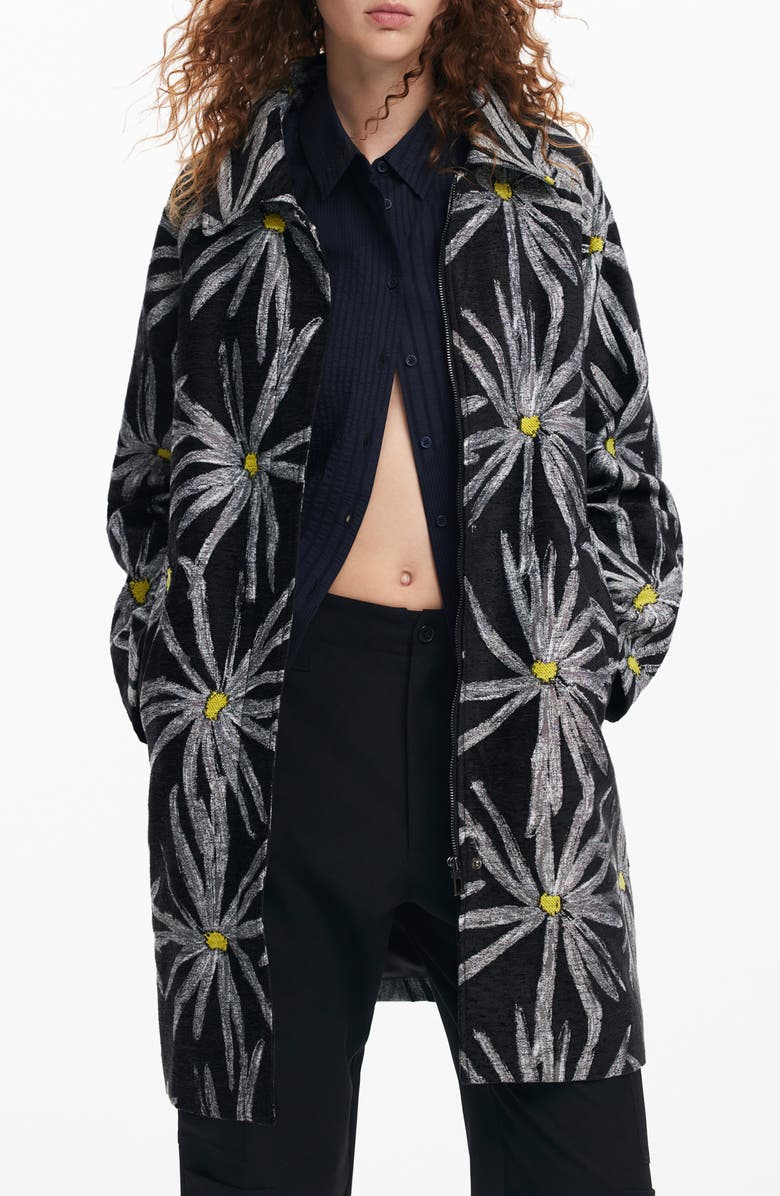 Desigual Marga Daisy Graphic Coat, Main, color,