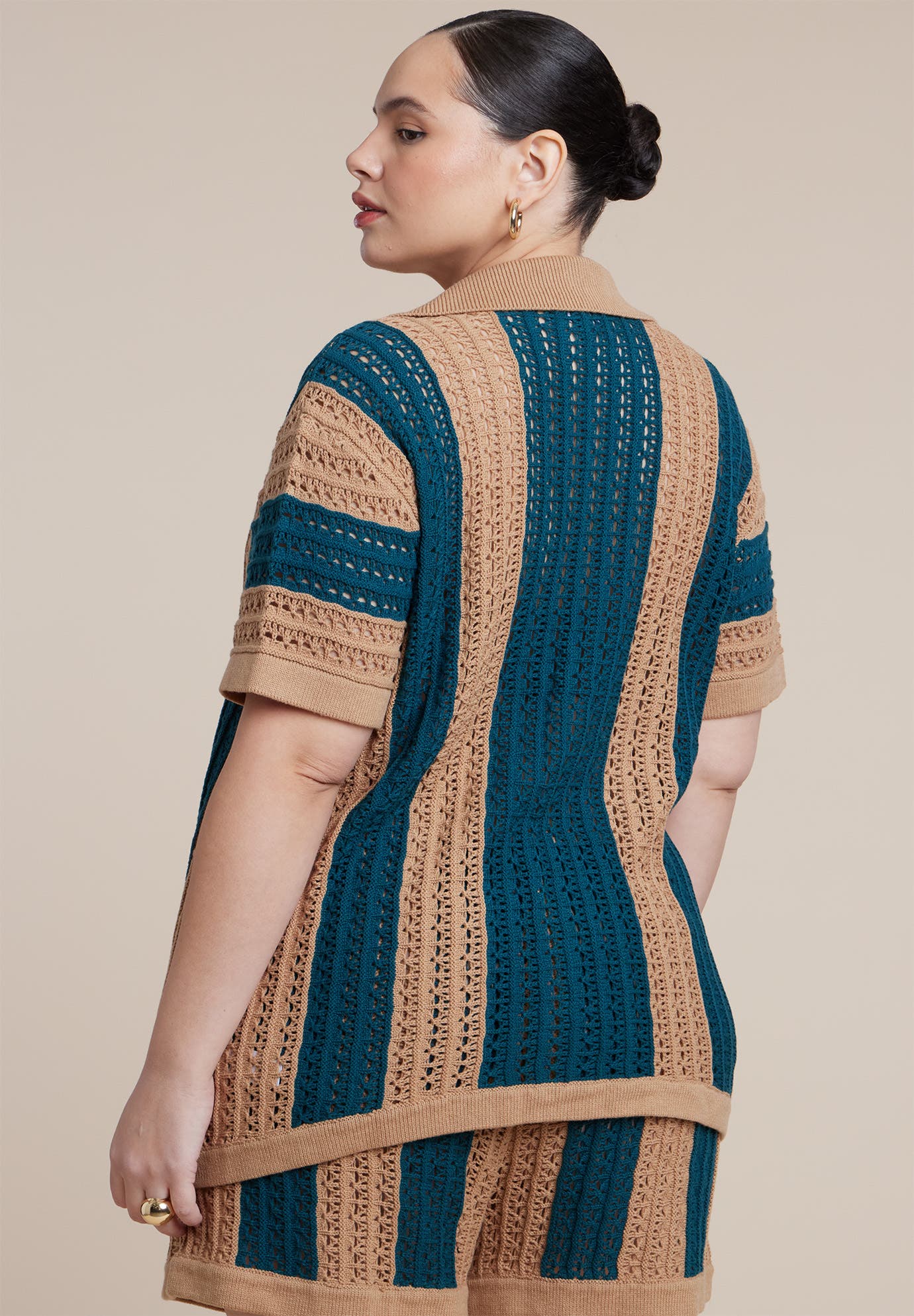 Oversized Crochet Button Up Top - image 2