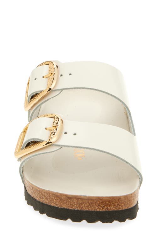 Shop Birkenstock Arizona Hammered Big Buckle Slide Sandal In Antique White