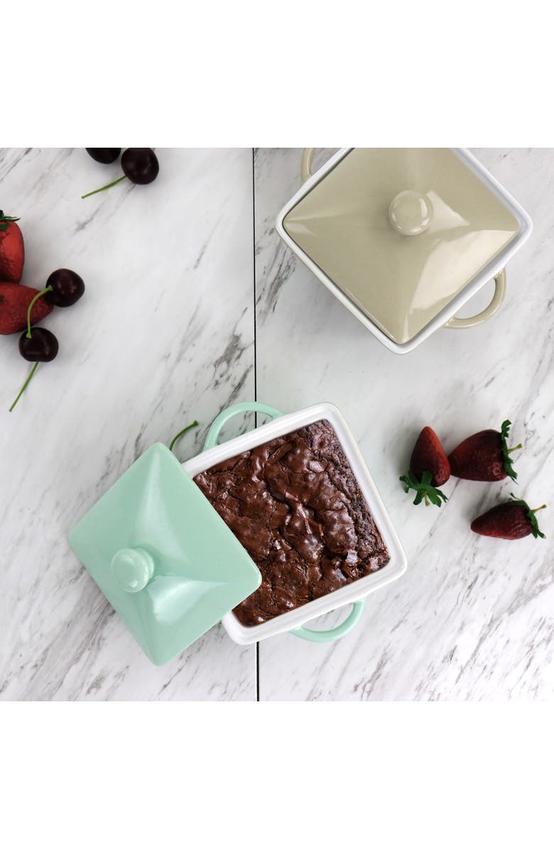 MARTHA STEWART Mini Stoneware Casserole with Lid in Mint, Alternate, color, Mint