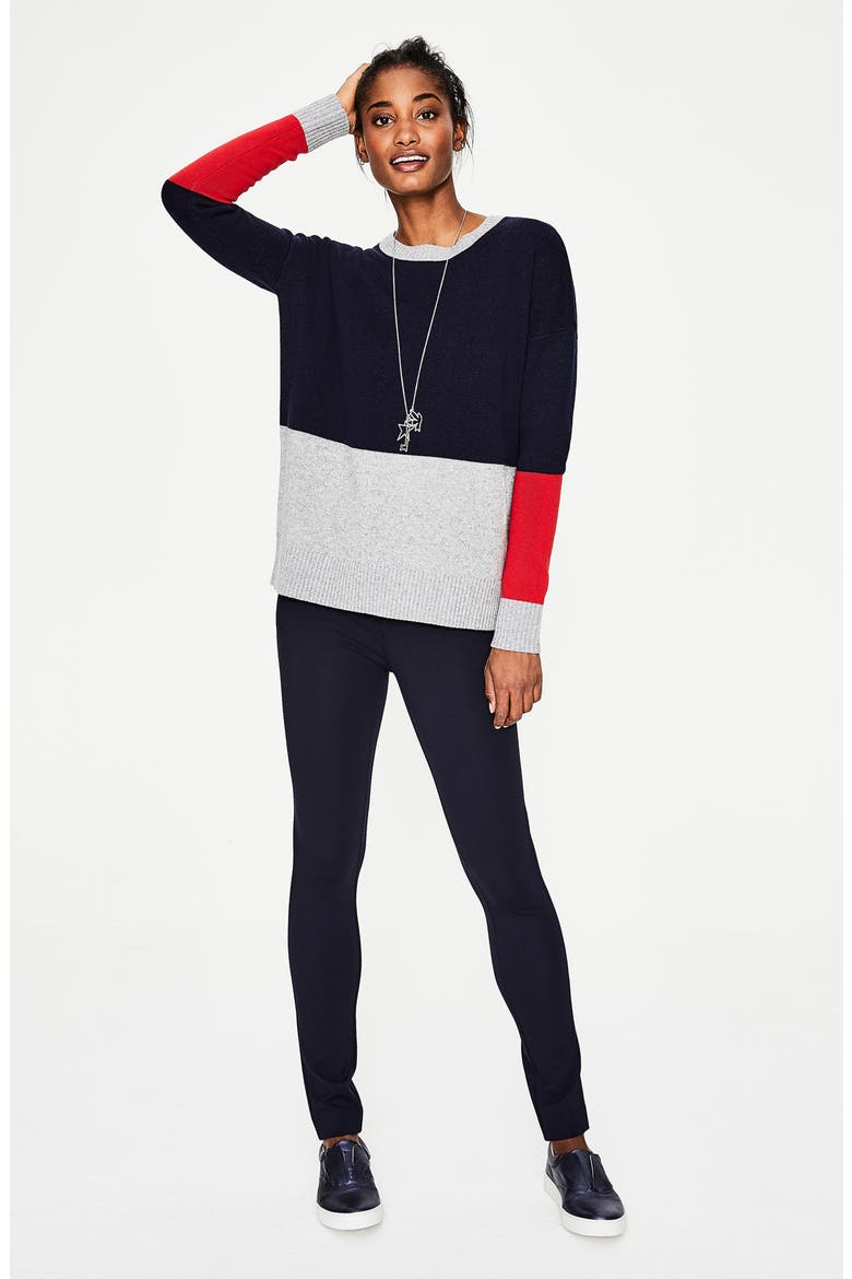 Relaxed Colorblock Wool Cashmere Blend Sweater, Alternate, color, NAVY COLOURBLOCK