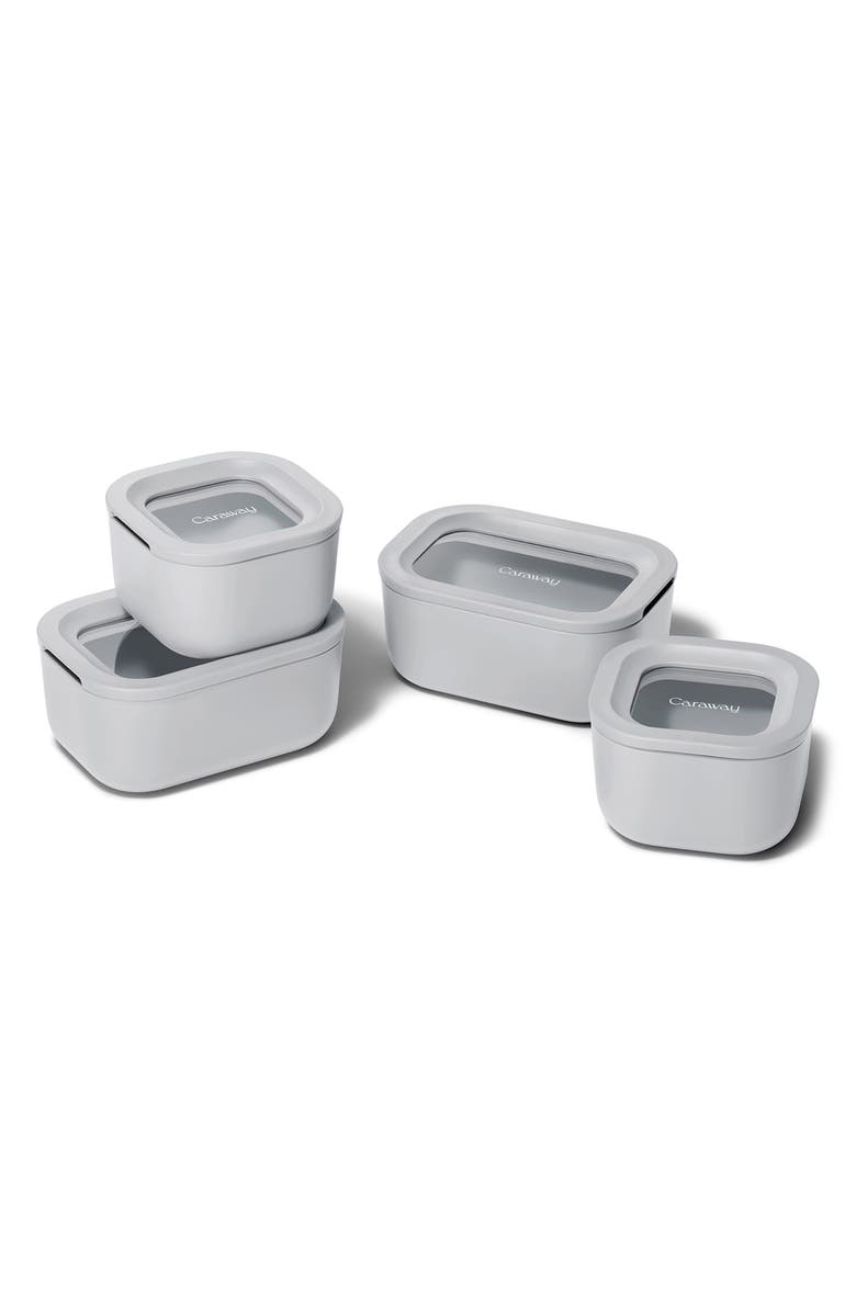 CARAWAY Mini Glass Food Storage 9-Piece Set, Main, color, Gray