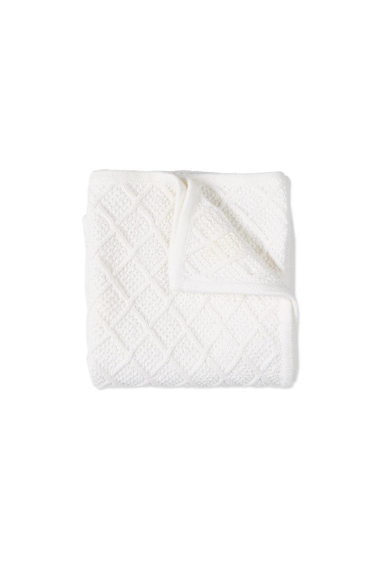 Cotton Knit Cuddle and Receiving Blanket, Alternate, color, White