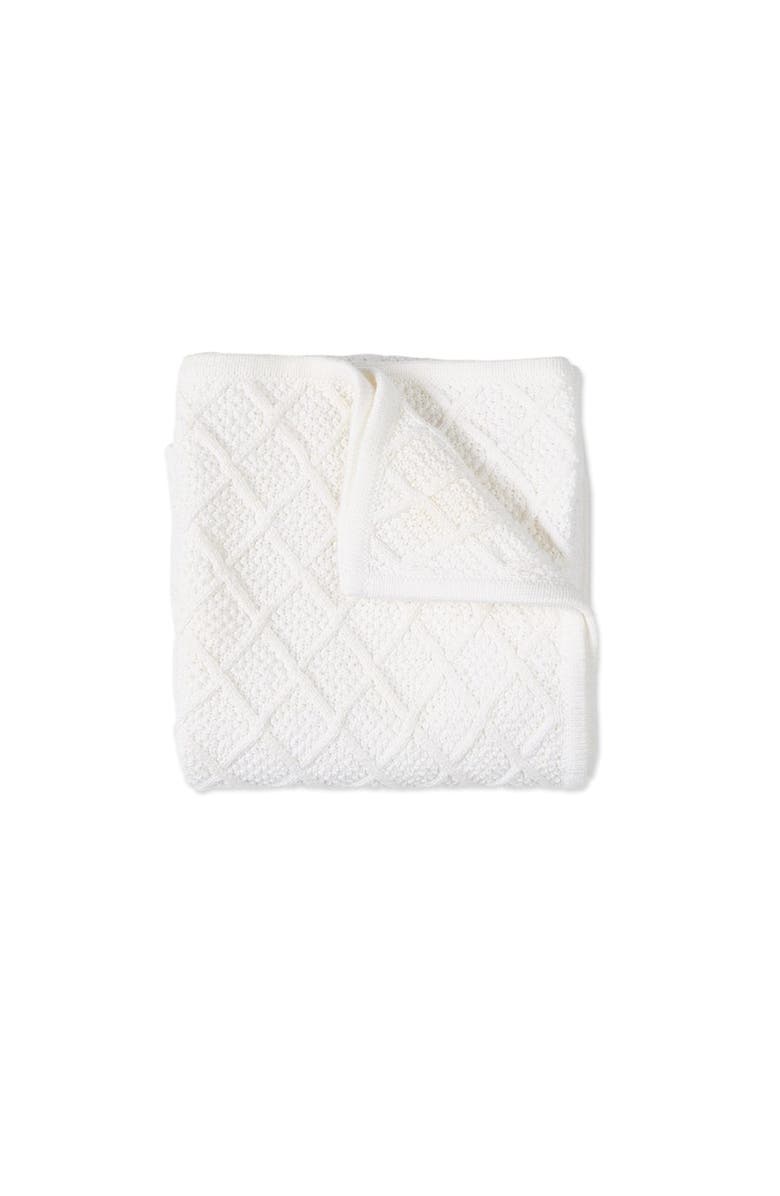 MiniMoi Cotton Knit Cuddle and Receiving Blanket, Alternate, color, White