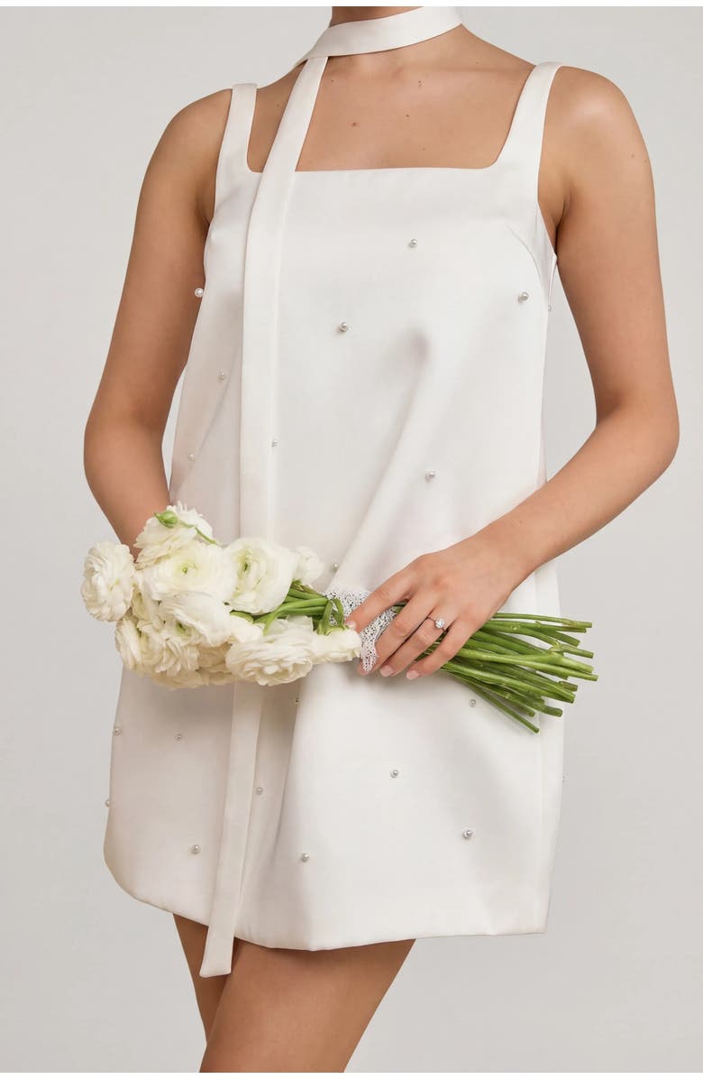 Six Stories Anya Scatter Bead Mini Dress, Alternate, color, White