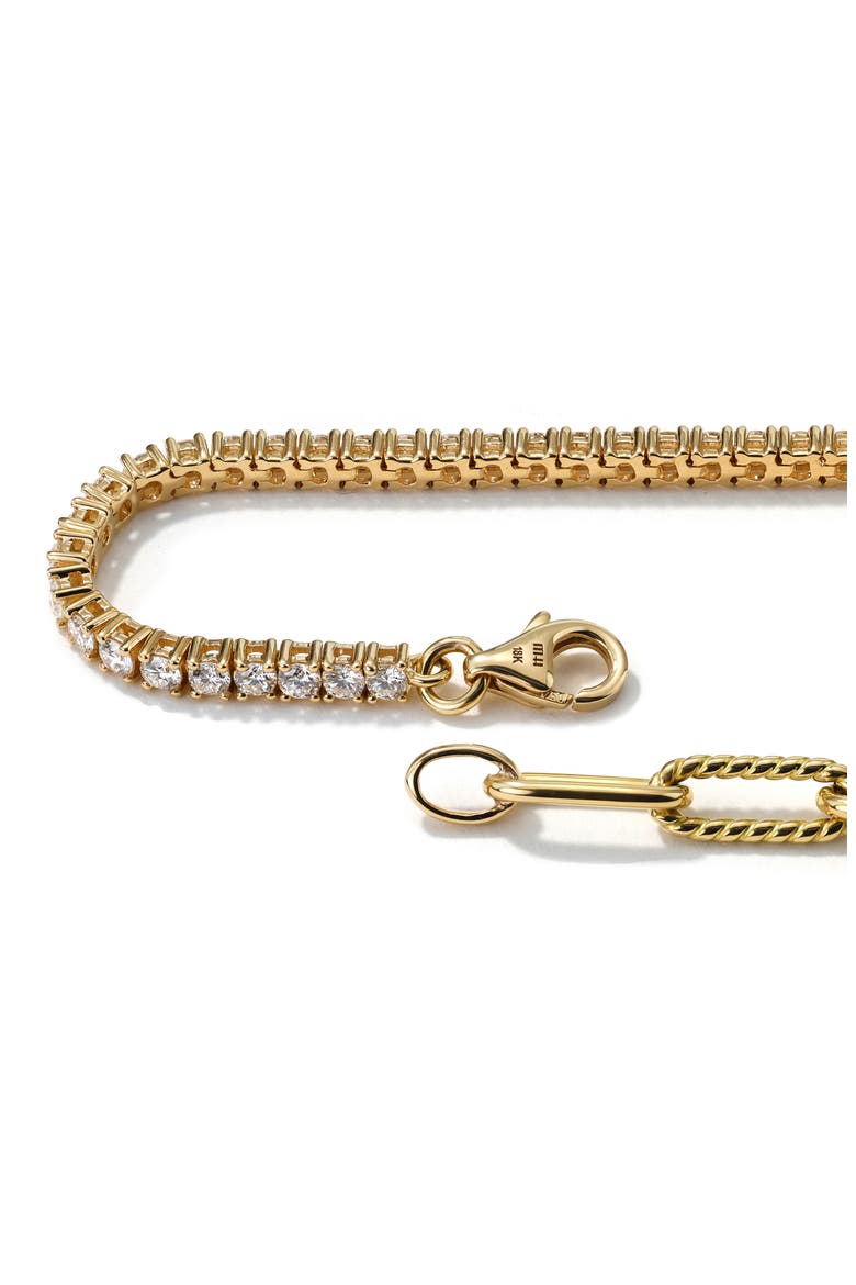 Half & Half Diamond & Chunky Link Bracelet, Alternate, color, DIAMOND