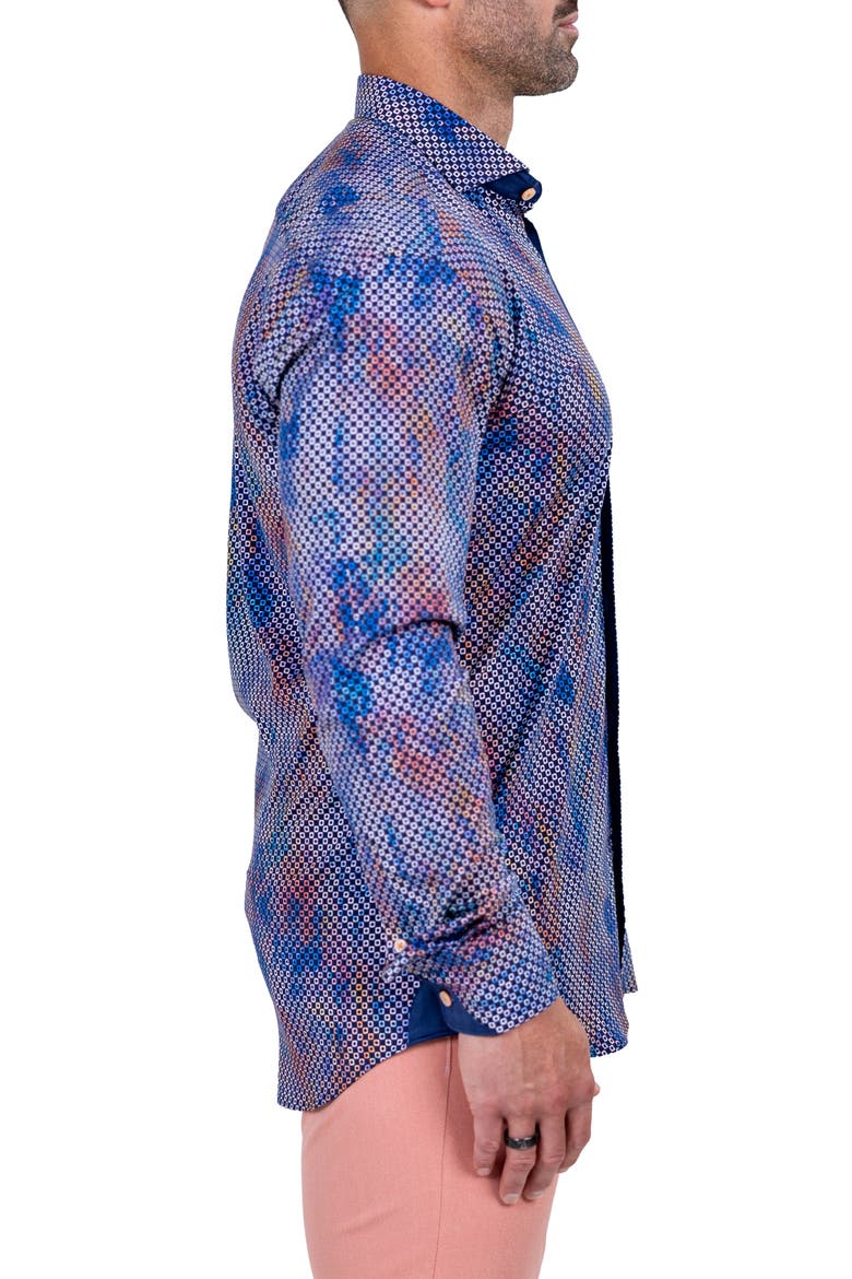 Einstein Marthyr0235 Blue Button-Up Shirt, Alternate, color, BLUE