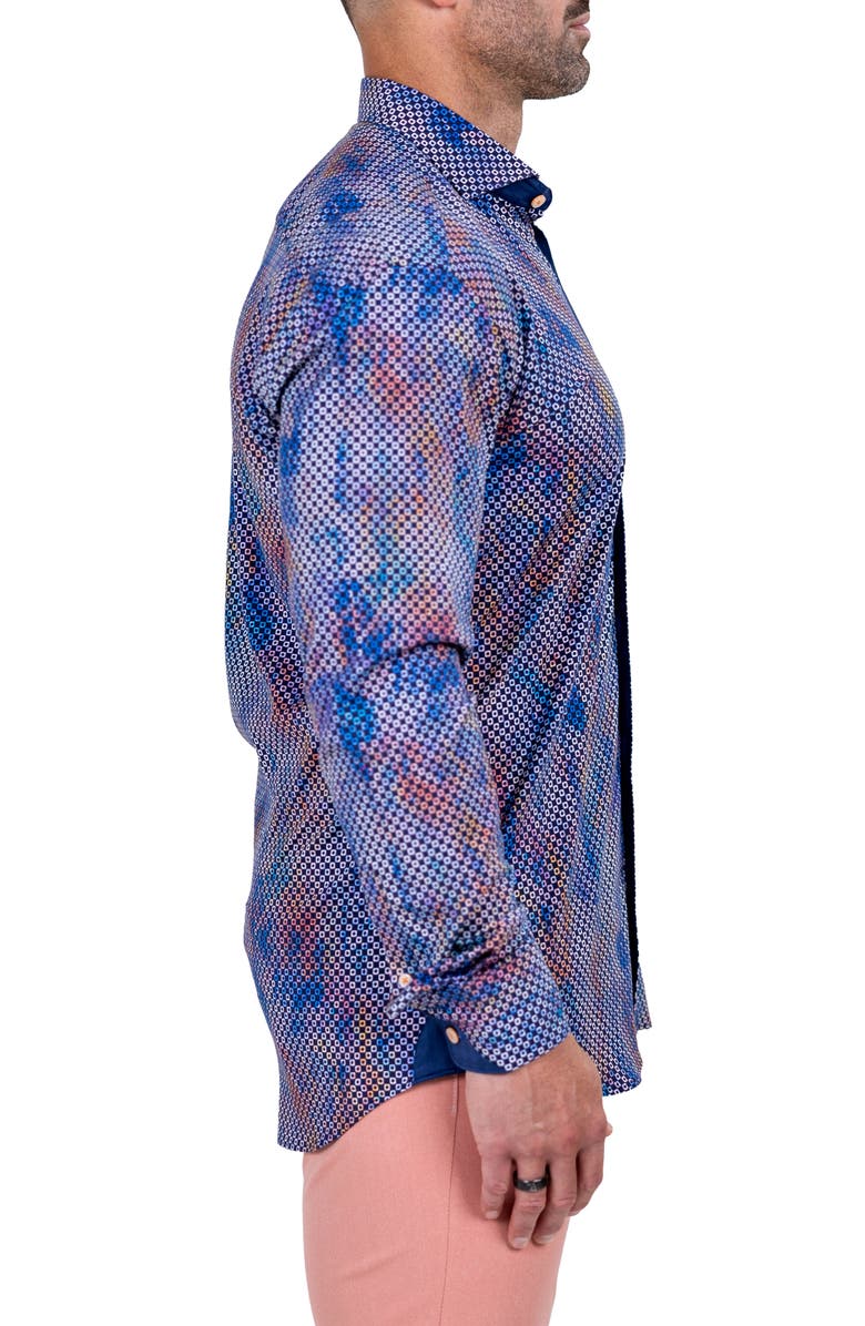 Maceoo Einstein Marthyr0235 Blue Button-Up Shirt, Alternate, color, Blue