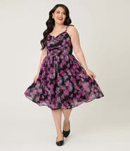 Unique Vintage Plus Size Reed Swing Dress