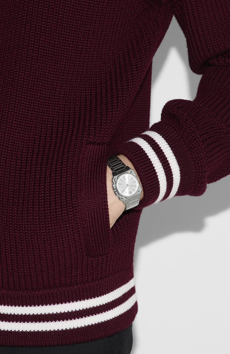 Gucci G-Flat Medium Bracelet Watch, 30mm, Alternate, color, Silver