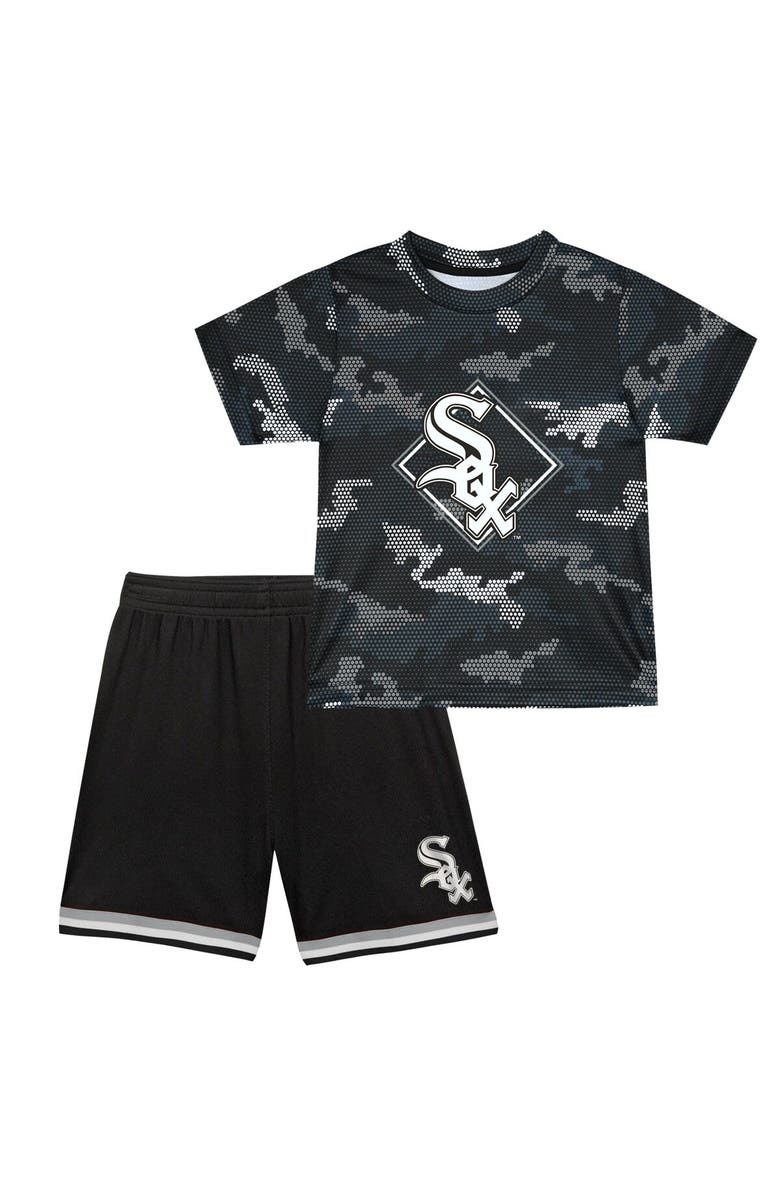 Outerstuff Toddler Fanatics Branded Black Chicago White Sox Field Ball T-Shirt & Shorts Set, Alternate, color,