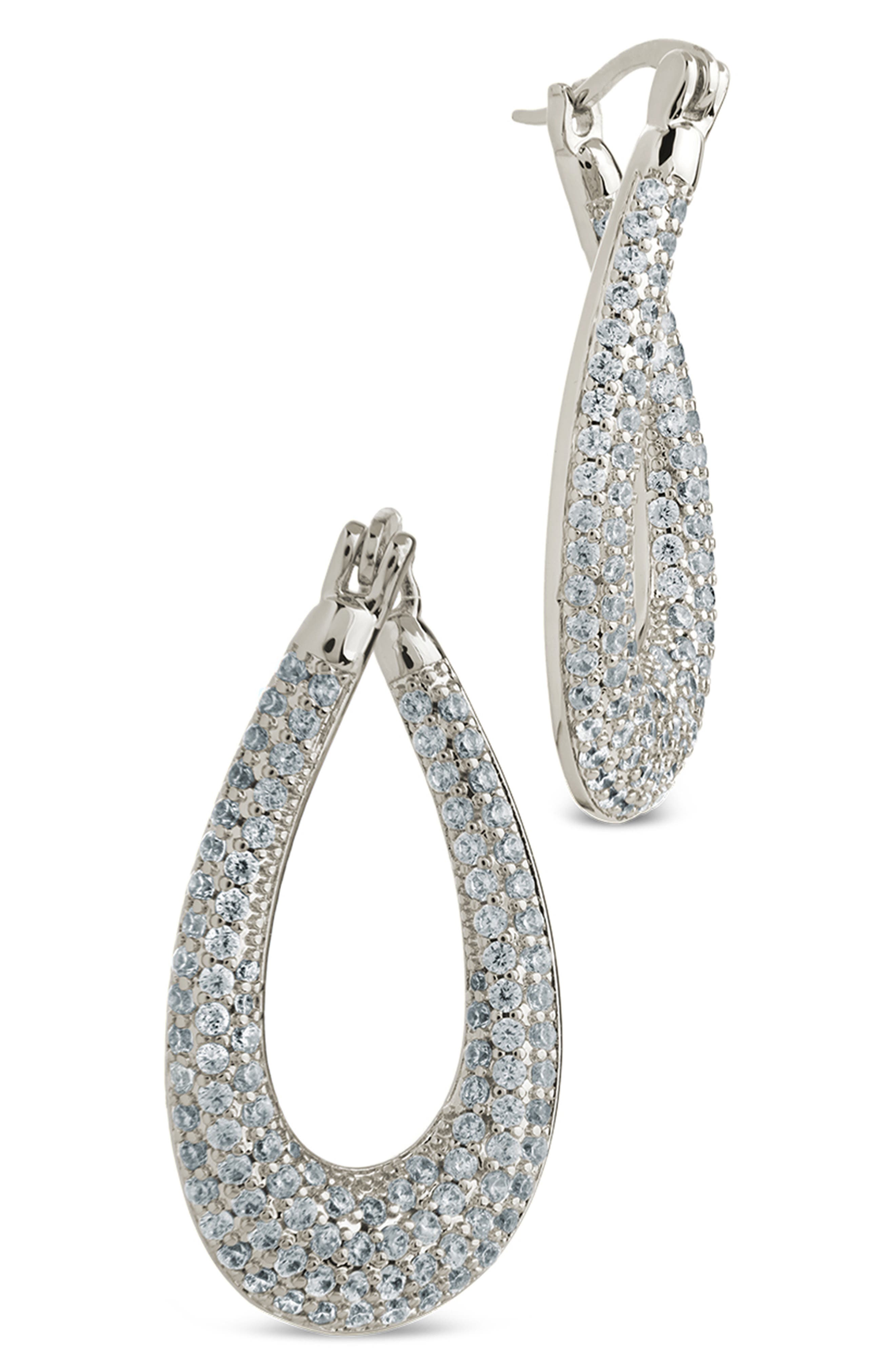 Clodagh Teardrop Pavé Hoop Earrings