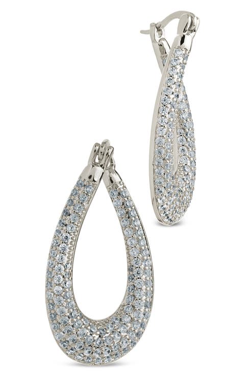 Clodagh Teardrop Pavé Hoop Earrings
