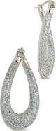 Sterling Forever Clodagh Teardrop Pavé Hoop Earrings