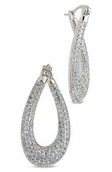 Clodagh Teardrop Pavé Hoop Earrings