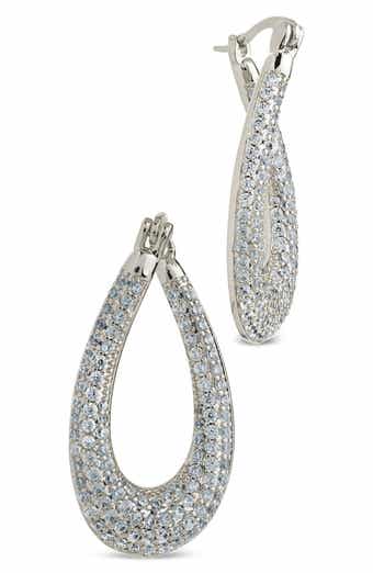 Clodagh Teardrop Pavé Hoop Earrings