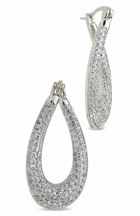 Clodagh Teardrop Pavé Hoop Earrings