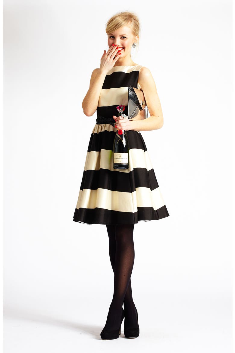 'carolyn' stripe fit & flare dress, Alternate, color, ENOKI