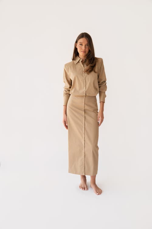 Shani X By Tess Shani Midi Dress In Brown