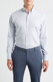 Peter Millar Douglas Crown Lite Check Performance Twill Button-Down Shirt