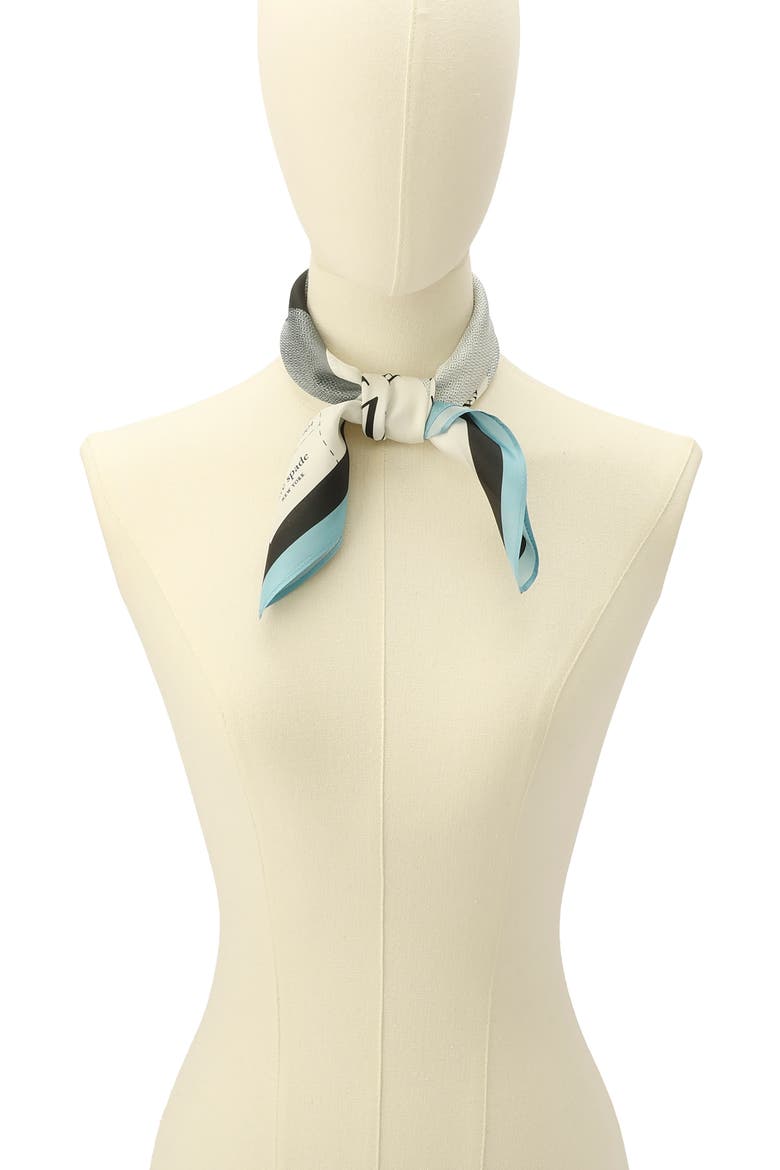missing shoe square silk bandana, Alternate, color, BLACK CREAM
