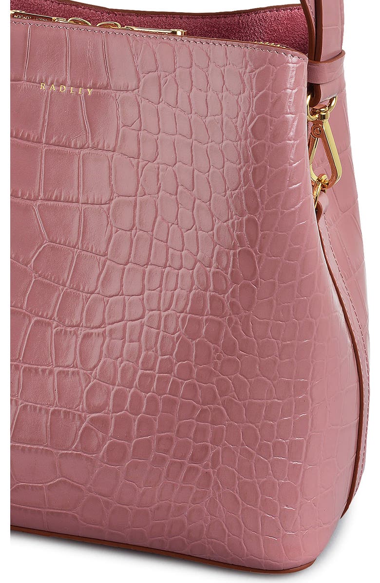 Radley Medium Duke's Place Croc-Embossed Leather Crossbody Bag, Alternate, color, French Rose