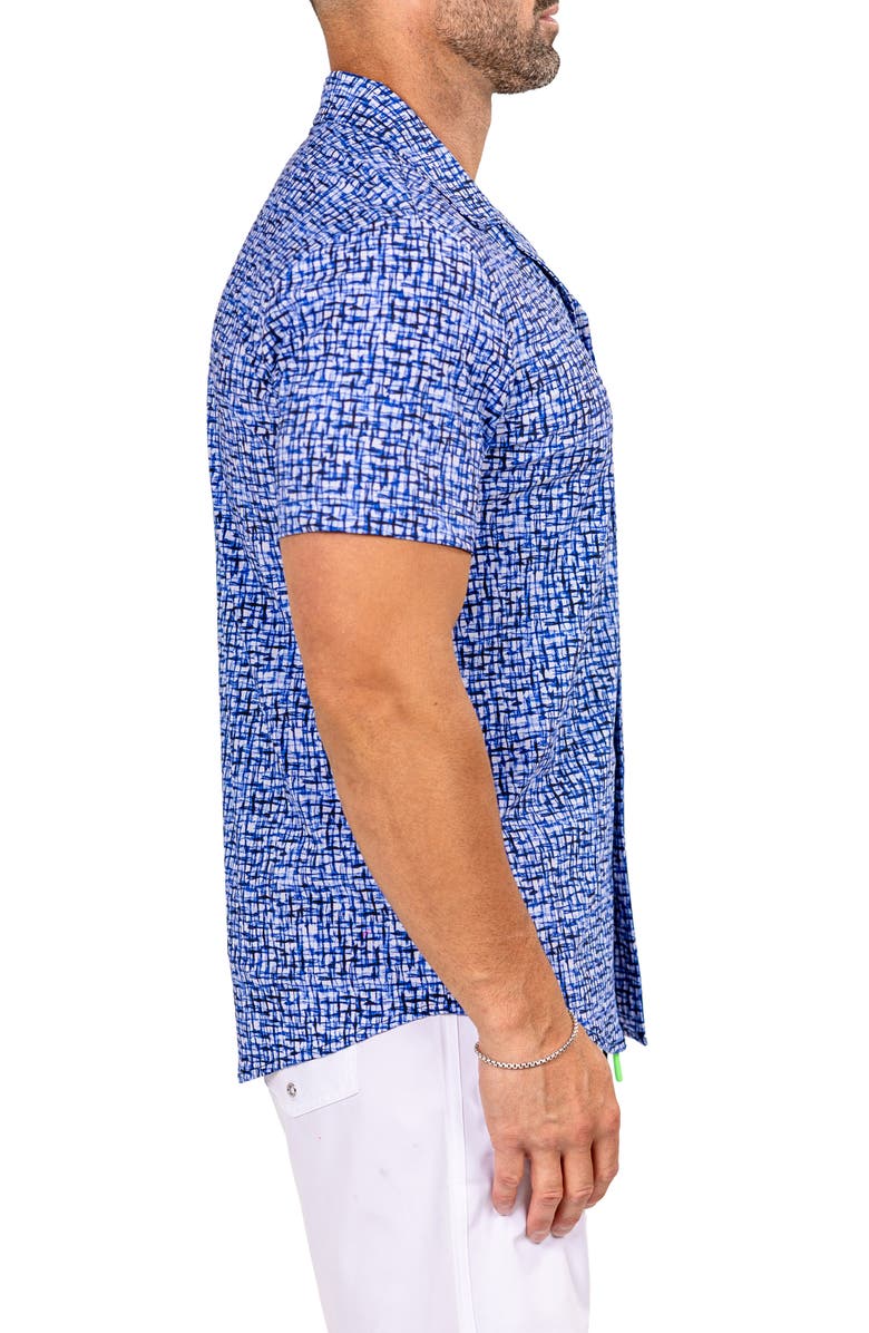 Maceoo Marthy Blue Camp Shirt, Alternate, color, 