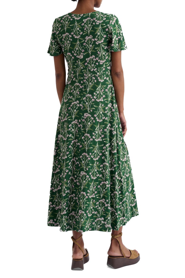 Chateaux Floral Organic Cotton Midi Dress, Alternate, color, YARROW STUDY TREETOP