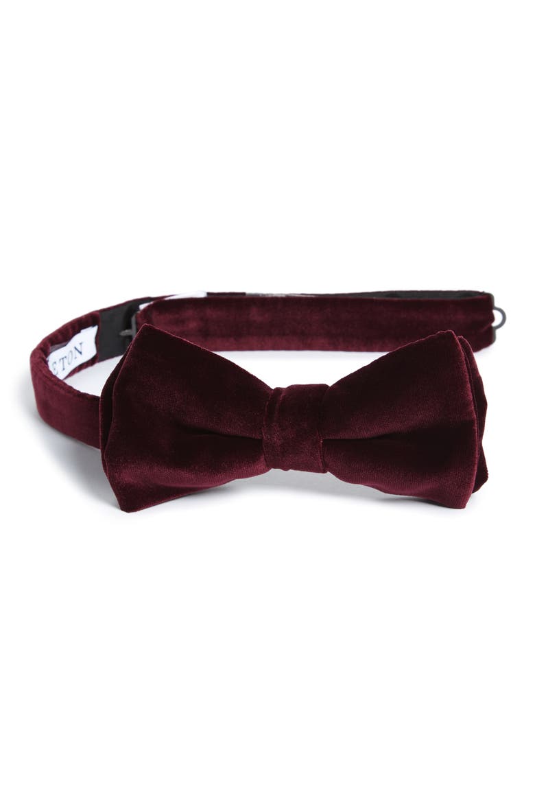 Velvet Bow Tie, Main, color, PINK/RED