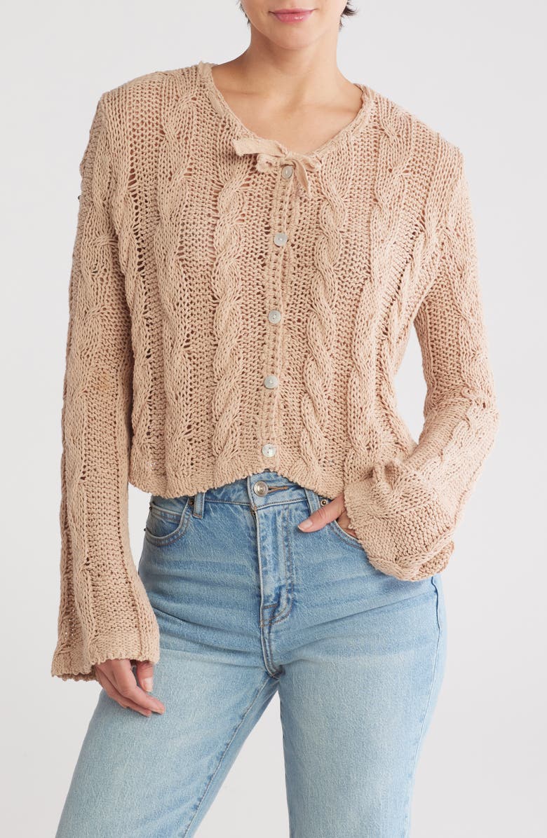 Free People Robyn Cotton Blend Crop Cardigan, Main, color,