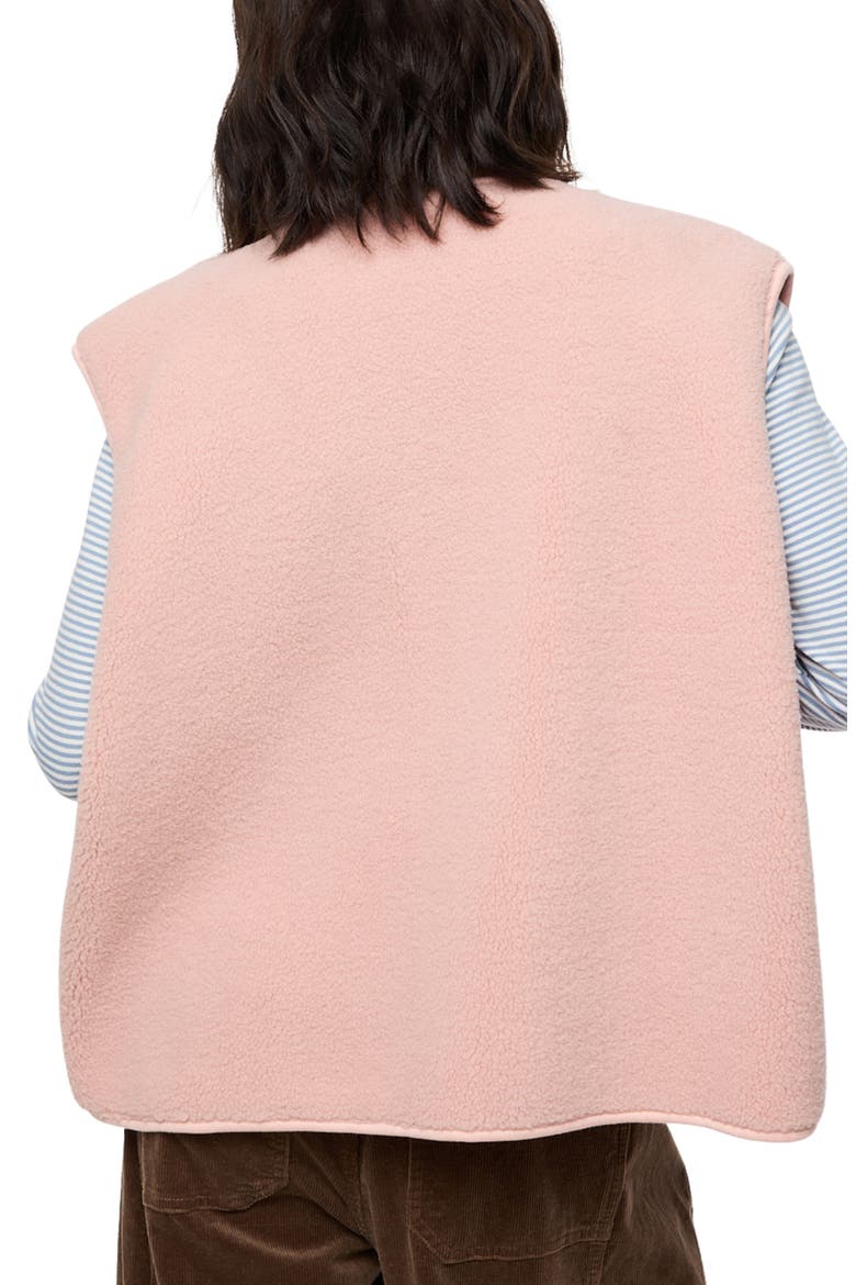 Faux Shearling Vest, Alternate, color, PINK
