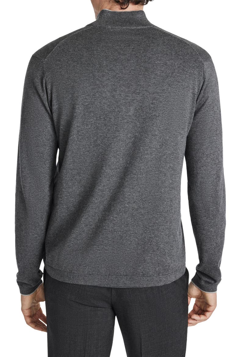 Daniel Quarter-Zip Cotton Sweater, Alternate, color, CHARCOAL
