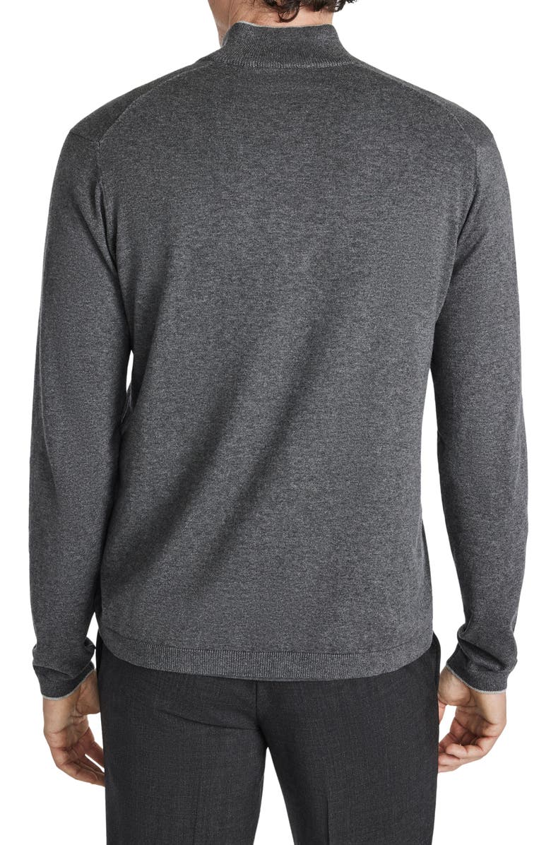 Jack Victor Daniel Quarter-Zip Cotton Sweater, Alternate, color, Charcoal