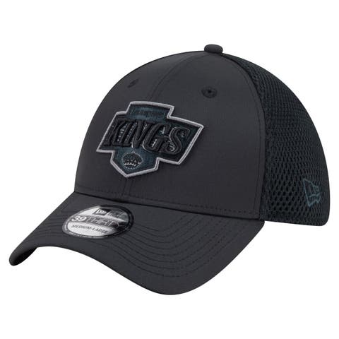 Men's New Era  Black Los Angeles Kings Blackout 39THIRTY Flex Fit Hat