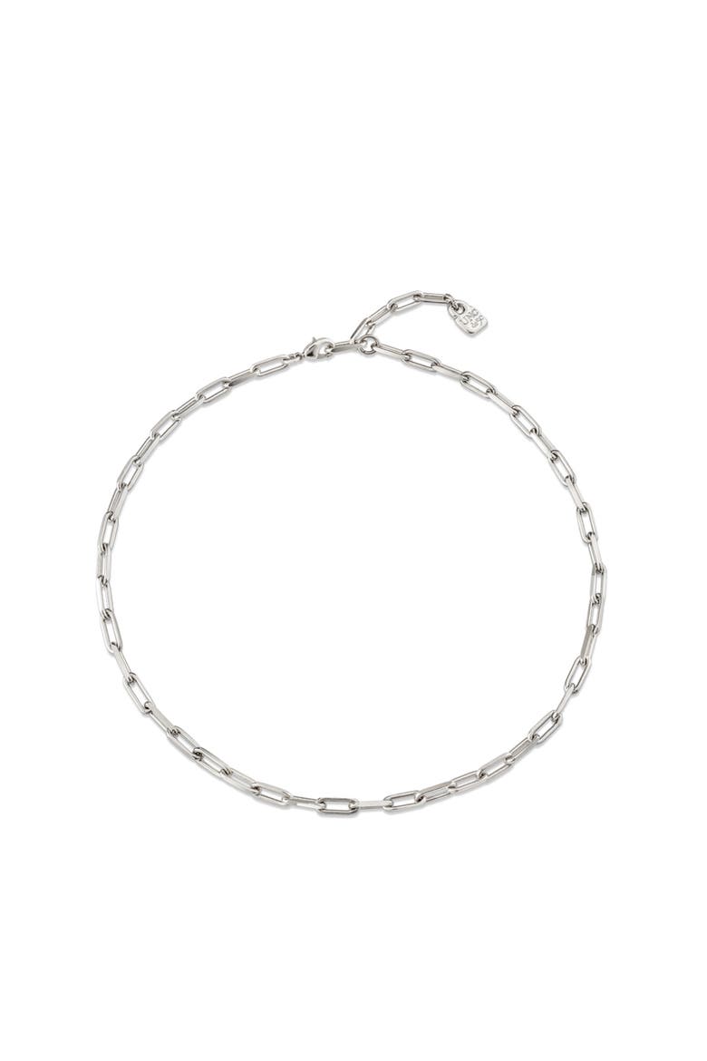 Mini Linkline Charm Necklace, Alternate, color, Silver
