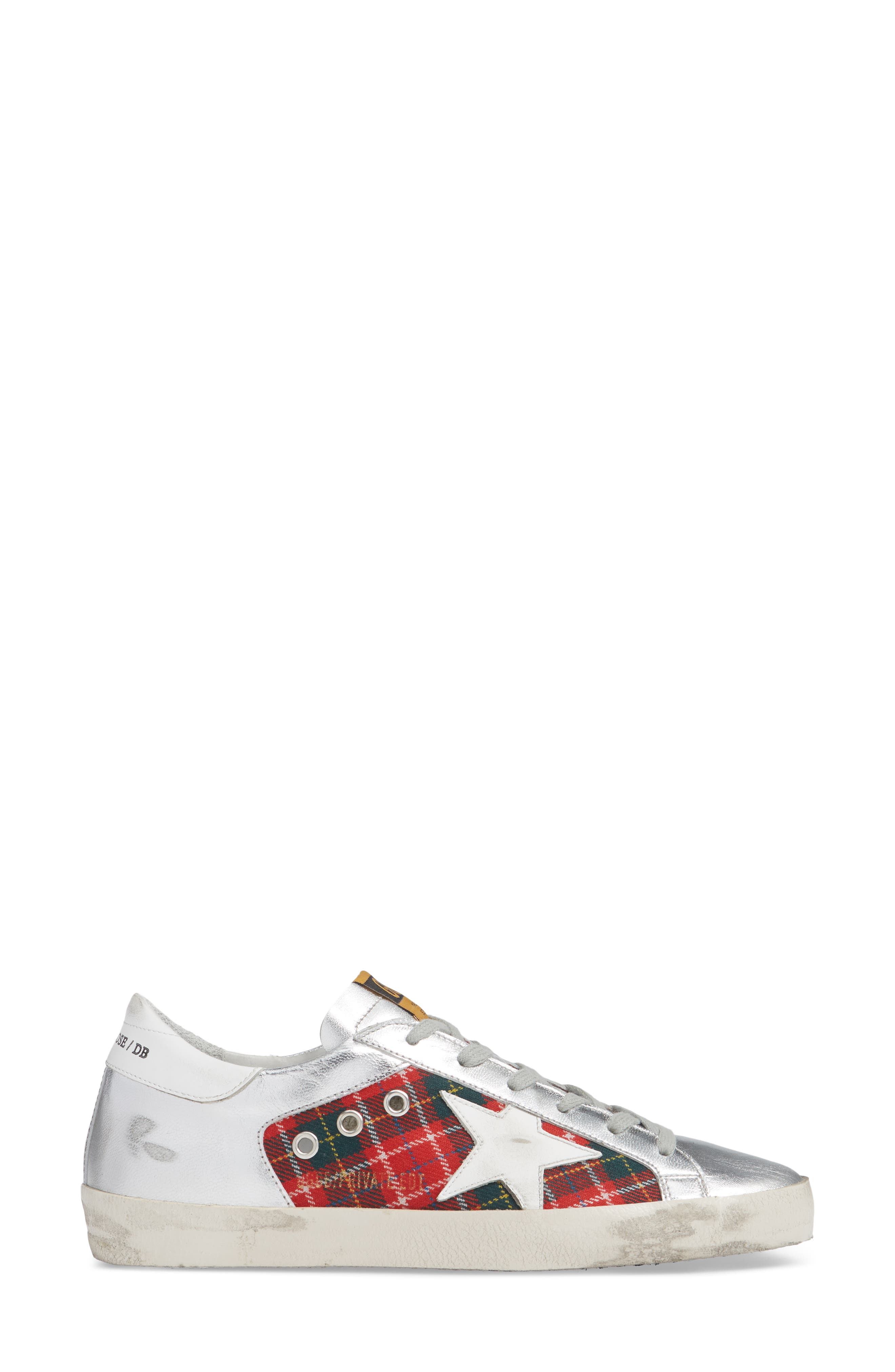 Superstar Plaid Sneaker (Nordstrom Exclusive), Alternate, color, GREY/ RED