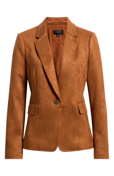 Faux Suede Blazer