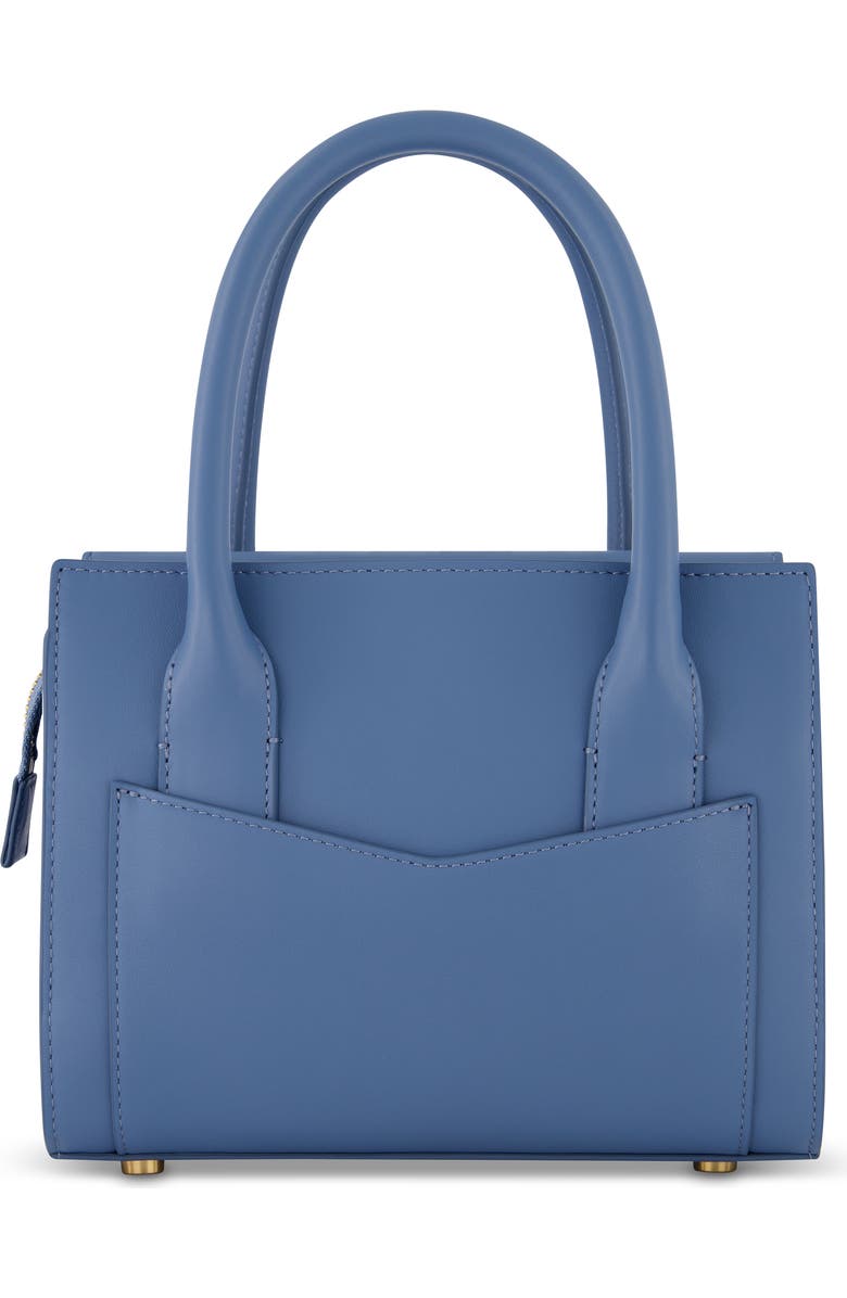 Mac Duggal Gold Plated Hardware Small Leather Tote Bag, Alternate, color, Twilight