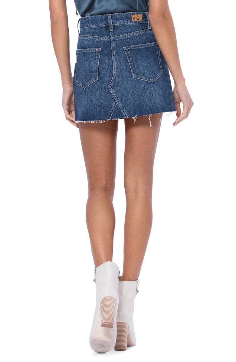 PAIGE Aideen Denim Miniskirt, Alternate, color, 