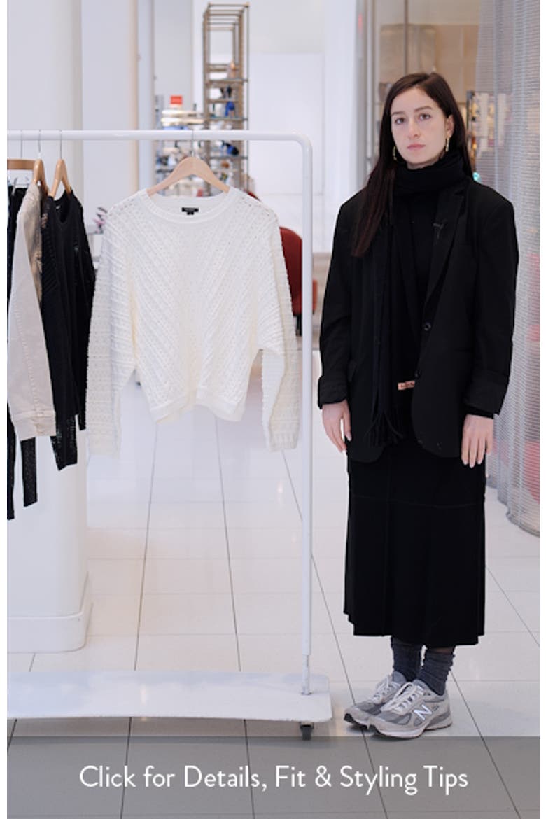 Pointelle Crewneck Sweater video
