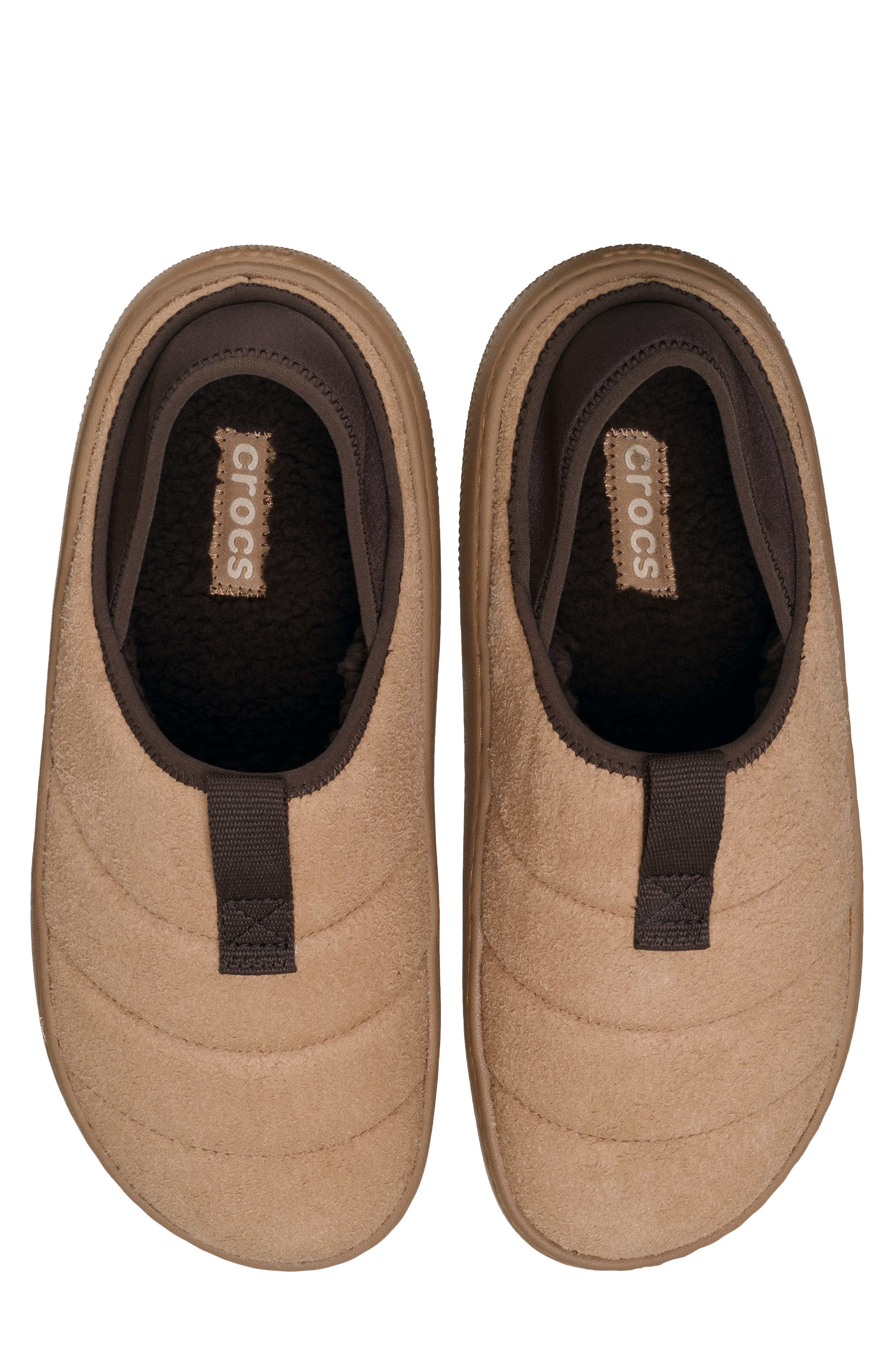 CROCS Classic Vegan Suede Quilted Slip On Shoe, Alternate, color, Milk Chocolate