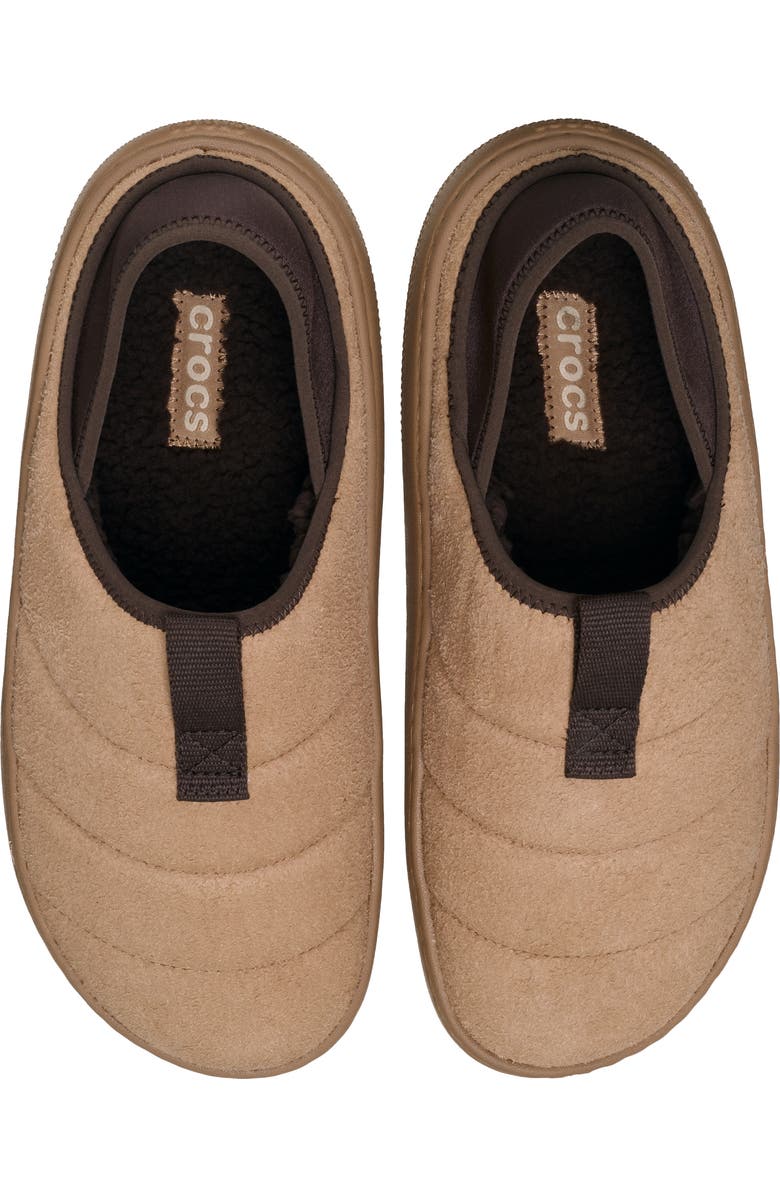 CROCS Classic Vegan Suede Quilted Slip On Shoe, Alternate, color, Milk Chocolate