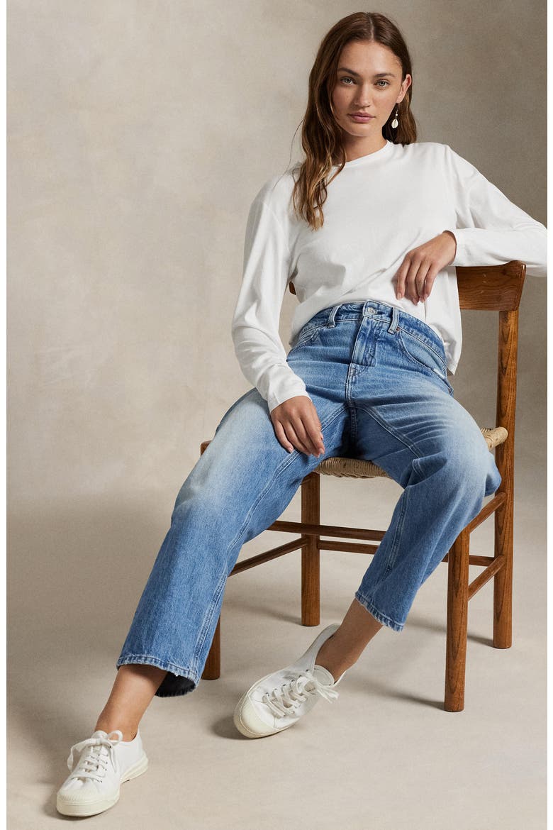 Relaxed High Waist Tapered Ankle Jeans, Alternate, color, KEENE WASH