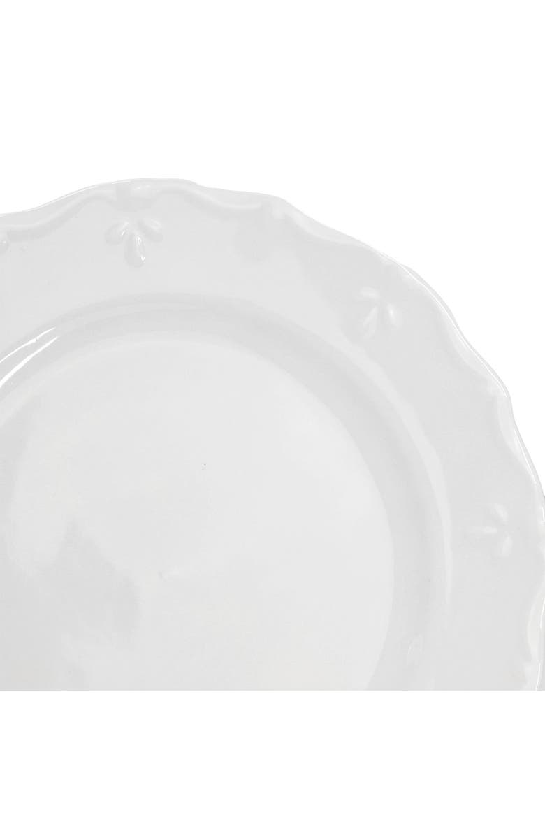 Elama Henryi 6 Piece 10.6 Inch Porcelain Dinner Plate Set, Alternate, color, White